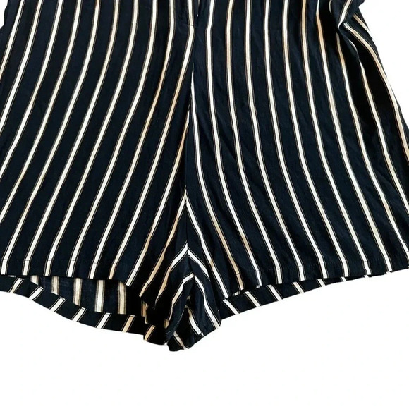 Faithfull The Brand Black White Striped Romper Shorts One Piece Size XS Women's - Picture 4 of 12